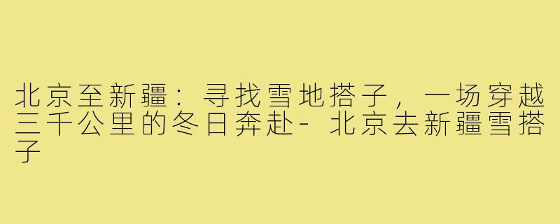北京至新疆：寻找雪地搭子，一场穿越三千公里的冬日奔赴-北京去新疆雪搭子