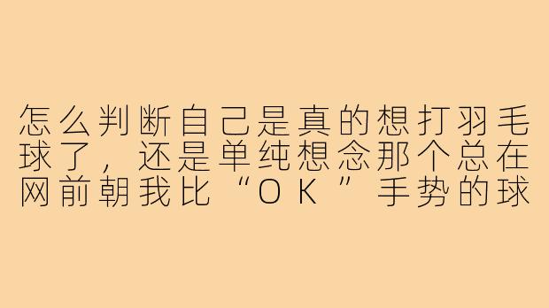 怎么判断自己是真的想打羽毛球了,还是单纯想念那个总在网前朝我比“OK”手势的球搭子?-想念球搭子文案
