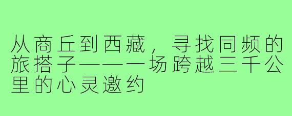 从商丘到西藏,寻找同频的旅搭子——一场跨越三千公里的心灵邀约