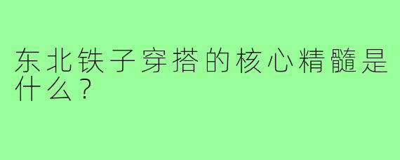 东北铁子穿搭的核心精髓是什么？