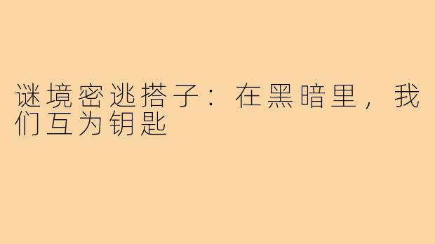 谜境密逃搭子：在黑暗里，我们互为钥匙