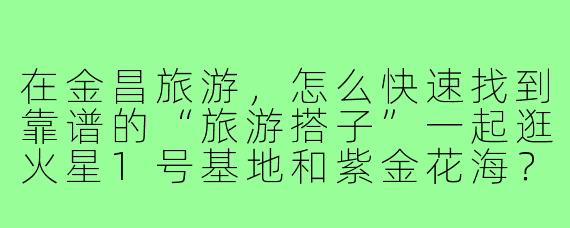 在金昌旅游,怎么快速找到靠谱的“旅游搭子”一起逛火星1号基地和紫金花海?