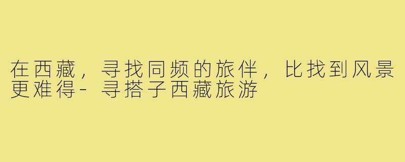在西藏,寻找同频的旅伴,比找到风景更难得-寻搭子西藏旅游
