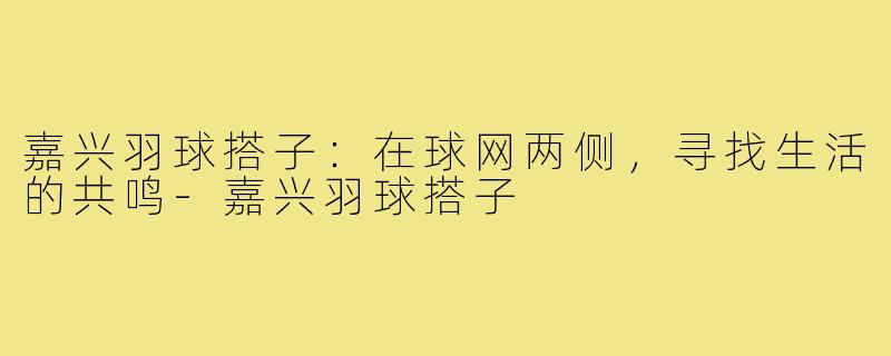 嘉兴羽球搭子:在球网两侧,寻找生活的共鸣-嘉兴羽球搭子