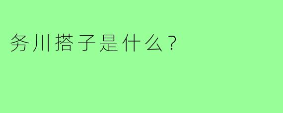 务川搭子是什么?