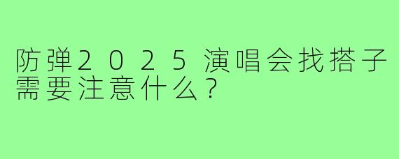 防弹2025演唱会找搭子需要注意什么?