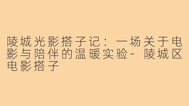 陵城光影搭子记：一场关于电影与陪伴的温暖实验-陵城区电影搭子