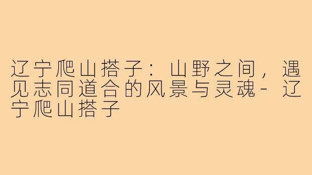 辽宁爬山搭子：山野之间，遇见志同道合的风景与灵魂-辽宁爬山搭子