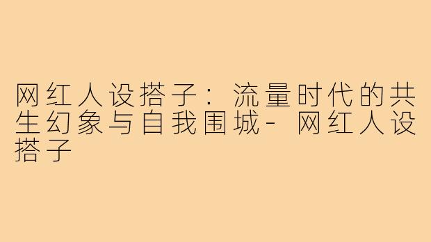 网红人设搭子:流量时代的共生幻象与自我围城-网红人设搭子