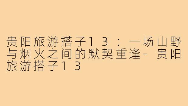 贵阳旅游搭子13:一场山野与烟火之间的默契重逢-贵阳旅游搭子13