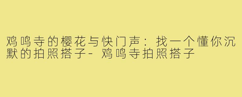 鸡鸣寺的樱花与快门声:找一个懂你沉默的拍照搭子-鸡鸣寺拍照搭子