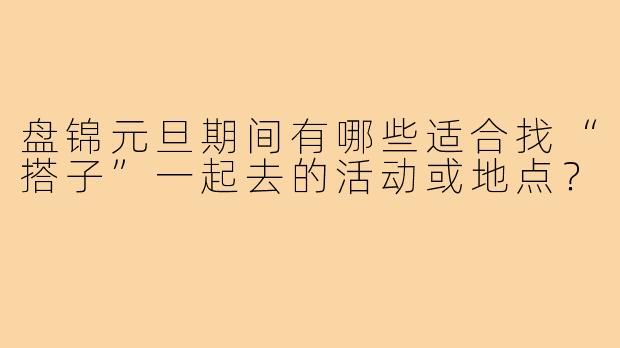 盘锦元旦期间有哪些适合找“搭子”一起去的活动或地点?