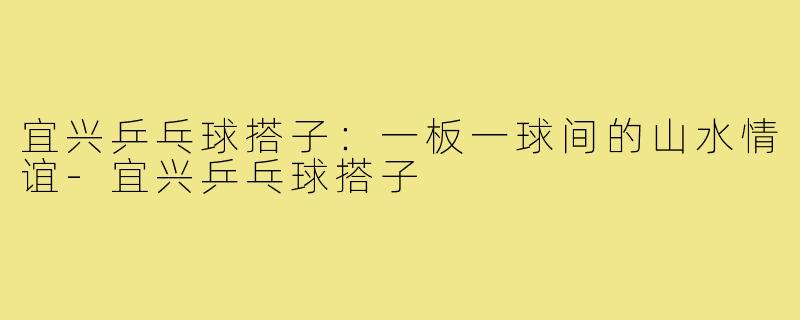 宜兴乒乓球搭子：一板一球间的山水情谊-宜兴乒乓球搭子