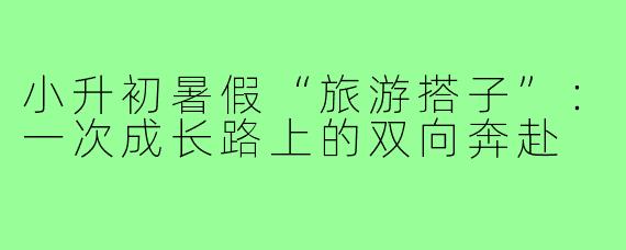 小升初暑假“旅游搭子”:一次成长路上的双向奔赴