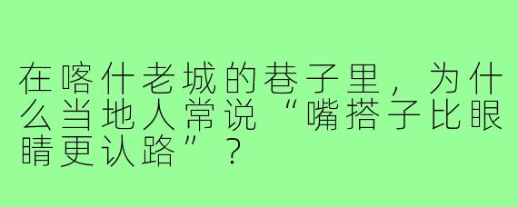 在喀什老城的巷子里,为什么当地人常说“嘴搭子比眼睛更认路”?