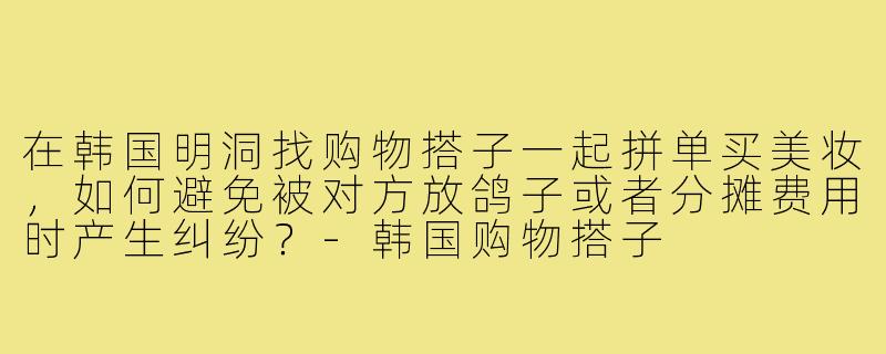 在韩国明洞找购物搭子一起拼单买美妆,如何避免被对方放鸽子或者分摊费用时产生纠纷?-韩国购物搭子