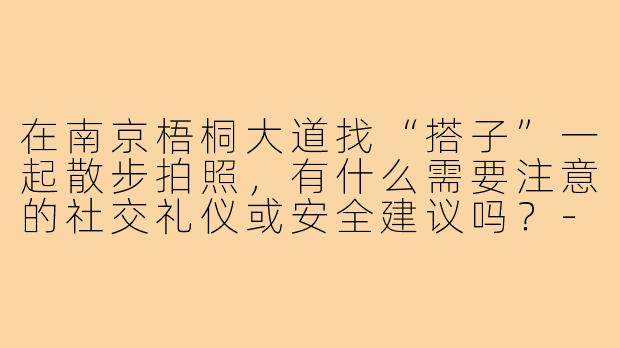 在南京梧桐大道找“搭子”一起散步拍照，有什么需要注意的社交礼仪或安全建议吗？-南京梧桐大道搭子