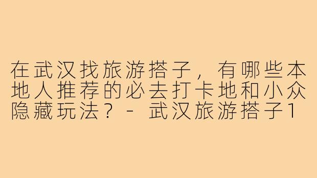 在武汉找旅游搭子,有哪些本地人推荐的必去打卡地和小众隐藏玩法?-武汉旅游搭子14