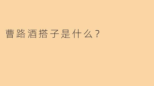 曹路酒搭子是什么?
