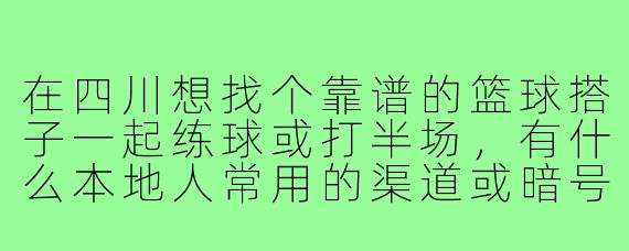 在四川想找个靠谱的篮球搭子一起练球或打半场,有什么本地人常用的渠道或暗号吗?