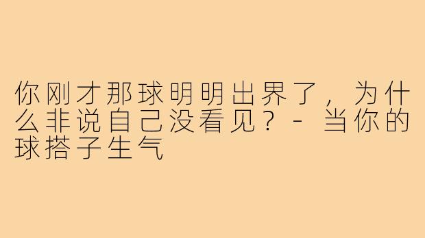你刚才那球明明出界了,为什么非说自己没看见?-当你的球搭子生气