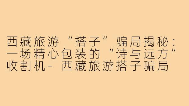 西藏旅游“搭子”骗局揭秘:一场精心包装的“诗与远方”收割机-西藏旅游搭子骗局