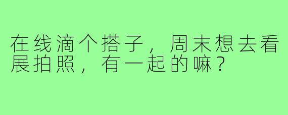 在线滴个搭子,周末想去看展拍照,有一起的嘛?