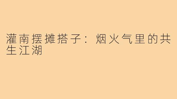 灌南摆摊搭子:烟火气里的共生江湖