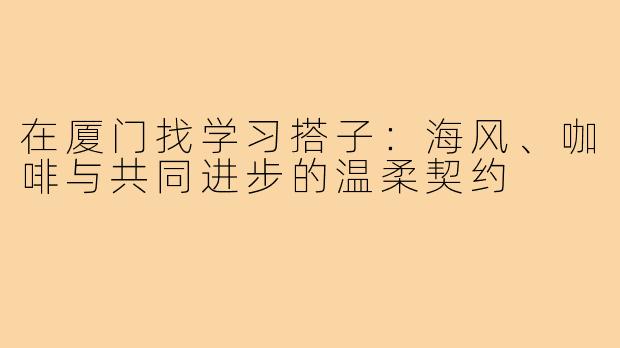 在厦门找学习搭子:海风、咖啡与共同进步的温柔契约