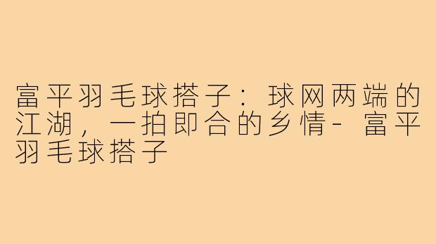 富平羽毛球搭子:球网两端的江湖,一拍即合的乡情-富平羽毛球搭子