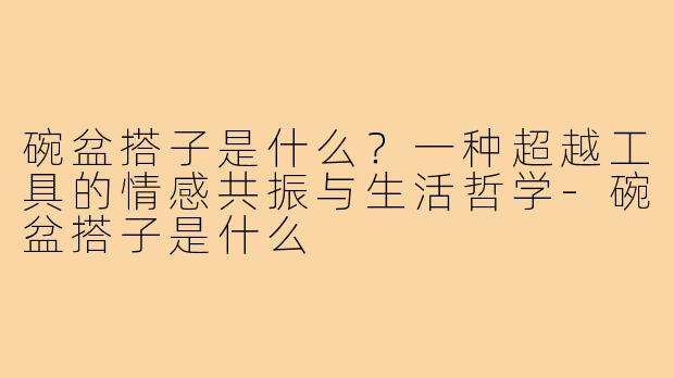 碗盆搭子是什么?一种超越工具的情感共振与生活哲学-碗盆搭子是什么