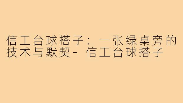 信工台球搭子:一张绿桌旁的技术与默契-信工台球搭子