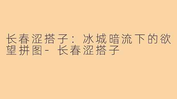 长春涩搭子:冰城暗流下的欲望拼图-长春涩搭子