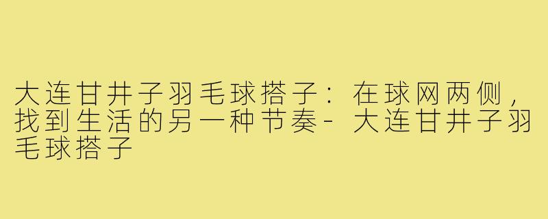 大连甘井子羽毛球搭子:在球网两侧,找到生活的另一种节奏-大连甘井子羽毛球搭子