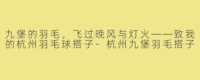 九堡的羽毛,飞过晚风与灯火——致我的杭州羽毛球搭子-杭州九堡羽毛搭子