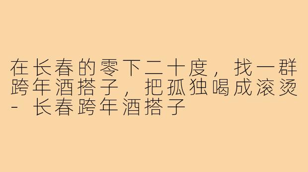 在长春的零下二十度,找一群跨年酒搭子,把孤独喝成滚烫-长春跨年酒搭子