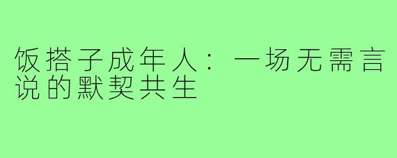 饭搭子成年人:一场无需言说的默契共生