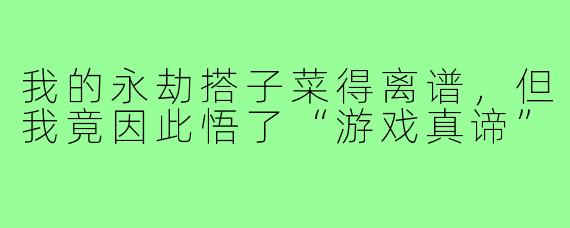 我的永劫搭子菜得离谱,但我竟因此悟了“游戏真谛”