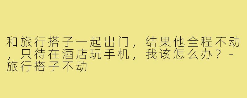 和旅行搭子一起出门,结果他全程不动,只待在酒店玩手机,我该怎么办?-旅行搭子不动