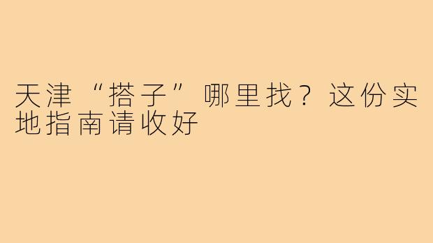 天津“搭子”哪里找?这份实地指南请收好