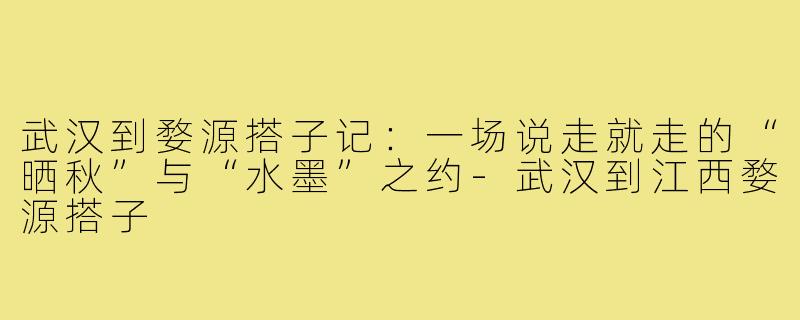 武汉到婺源搭子记:一场说走就走的“晒秋”与“水墨”之约-武汉到江西婺源搭子