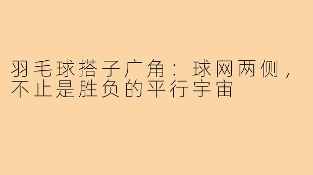 羽毛球搭子广角:球网两侧,不止是胜负的平行宇宙
