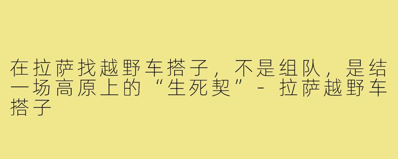 在拉萨找越野车搭子,不是组队,是结一场高原上的“生死契”-拉萨越野车搭子