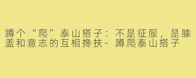 蹲个“爬”泰山搭子:不是征服,是膝盖和意志的互相搀扶-蹲爬泰山搭子