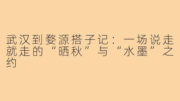 武汉到婺源搭子记:一场说走就走的“晒秋”与“水墨”之约