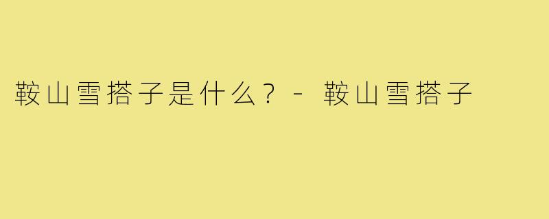 鞍山雪搭子是什么？-鞍山雪搭子