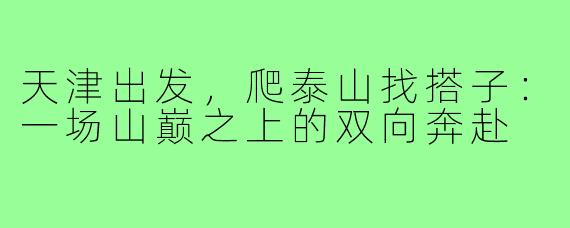 天津出发,爬泰山找搭子:一场山巅之上的双向奔赴
