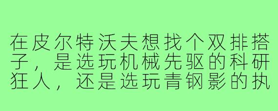 在皮尔特沃夫想找个双排搭子,是选玩机械先驱的科研狂人,还是选玩青钢影的执法官更稳定?