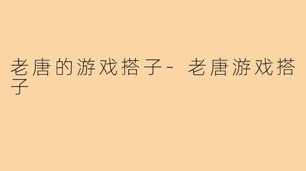 老唐的游戏搭子-老唐游戏搭子
