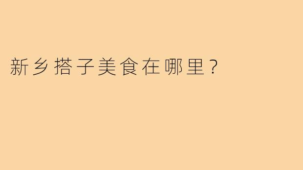 新乡搭子美食在哪里?